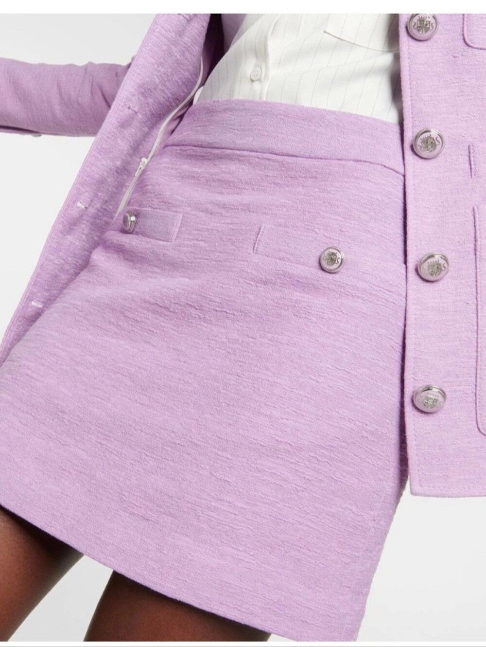 NWT. VERONICA BEARD Emar Cotton Mini Skirt In Violet